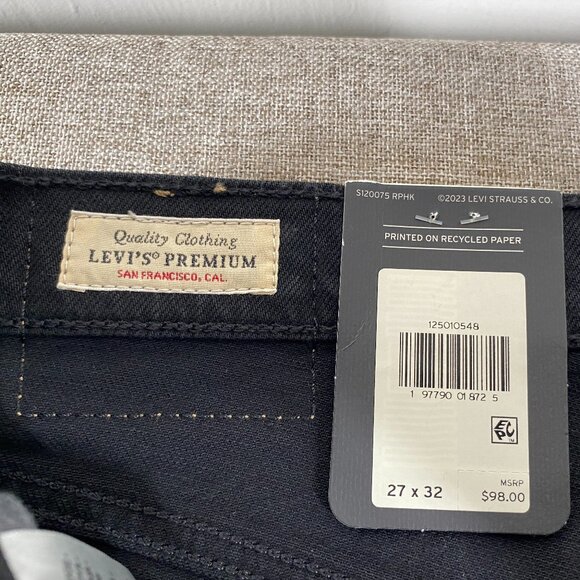 Levi's Premium 501 ORIGINAL FIT Denim Jeans Women's 27 x 32 High Rise Black NWT - Picture 5 of 14